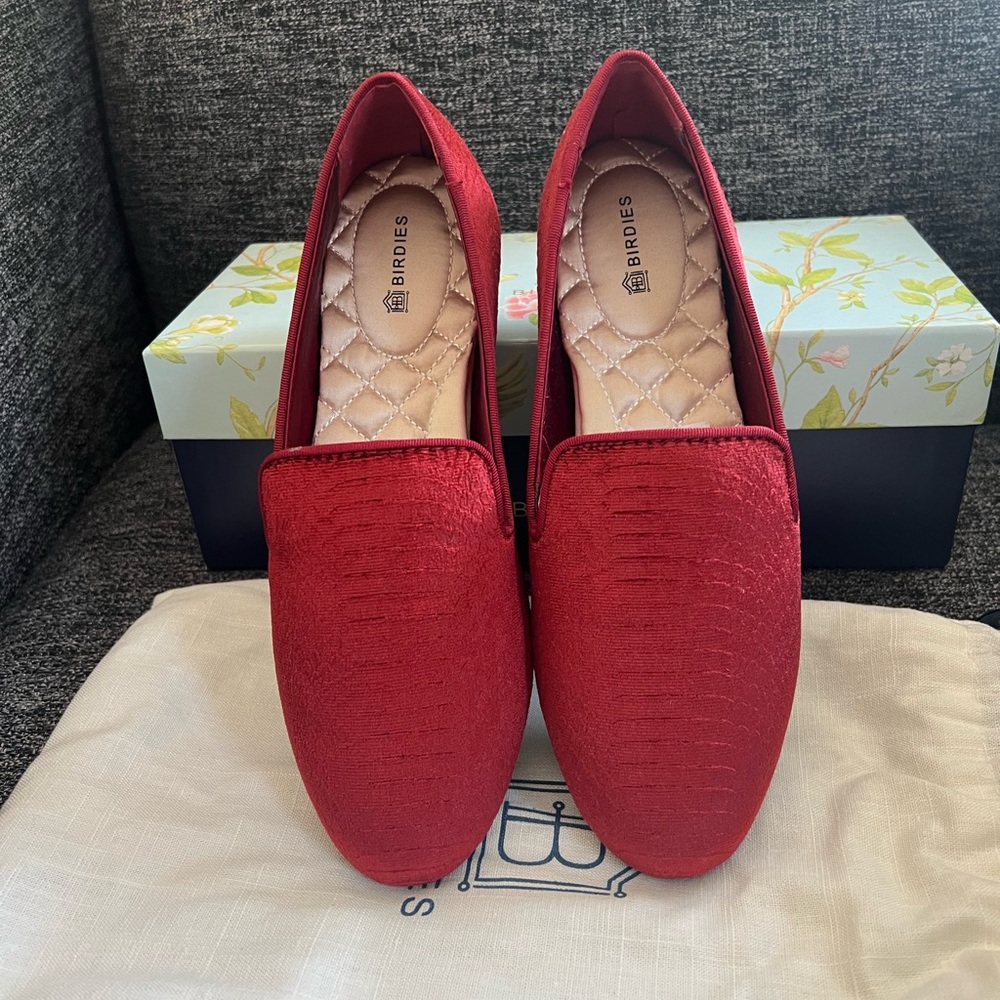 Birdies Sterling burgundy python Loafers